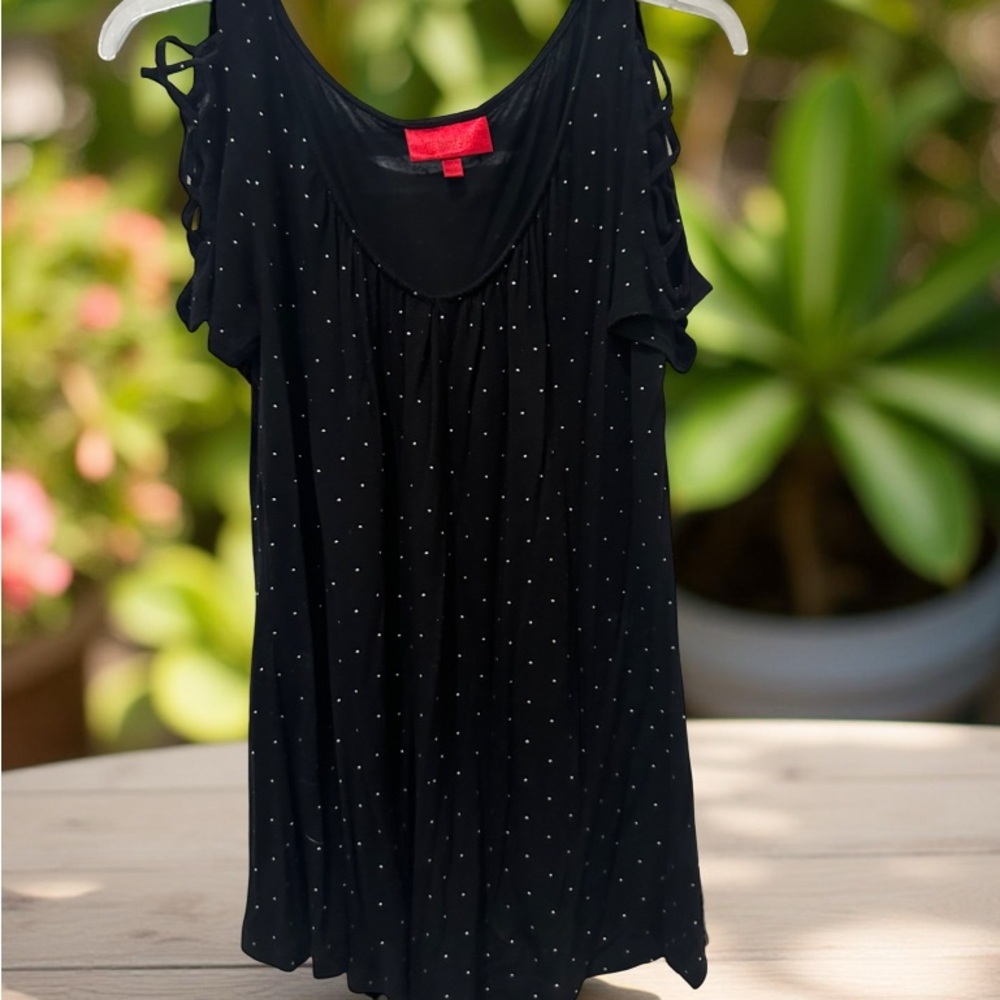 Black Nail Head Women's Top | Jennifer Lopez Design | Size Small